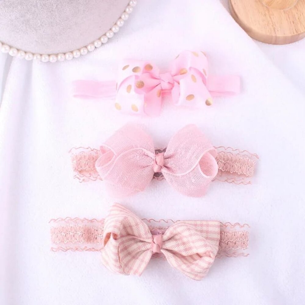 NEW - 3Pcs Set - Flower/Bows Baby Girl Headband - Baby Girls Hair Accessories